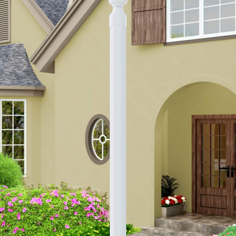 Image 1 Outdoor Accessories Textured White Lamp Post