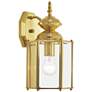 Outdoor Basics 13-in H Polished Brass Medium Base (E-26) Outdoor Wall Light in scene