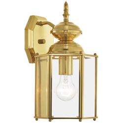 Outdoor Basics 13-in H Polished Brass Medium Base (E-26) Outdoor Wall Light