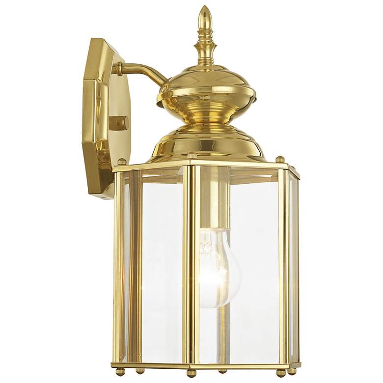 Image 6 Outdoor Basics 13-in H Polished Brass Medium Base (E-26) Outdoor Wall Light more views