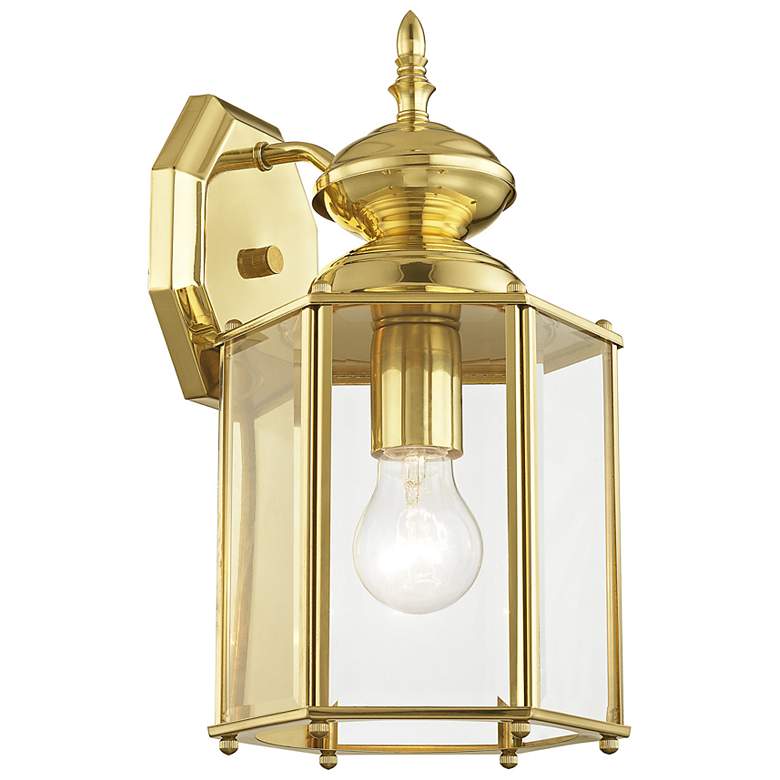 Image 7 Outdoor Basics 13-in H Polished Brass Medium Base (E-26) Outdoor Wall Light more views