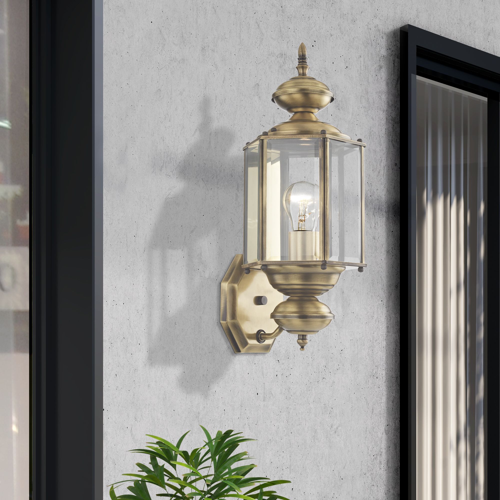 Outdoor Basics 17" High Antique Brass Outdoor Wall Light 80G70