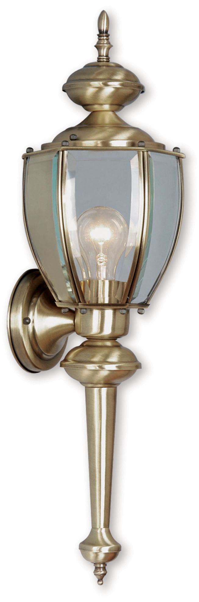 Outdoor Basics 25 1/2" High Antique Brass Outdoor Wall Light 56E55