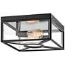2_Outdoor Brixton-Medium Flush Mount-Black more views
