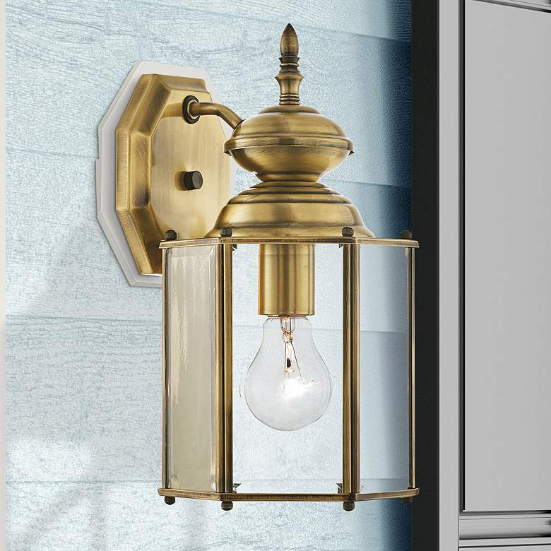 Image 2 Outdoor Classics 13" High Antique Brass Outdoor Wall Light
