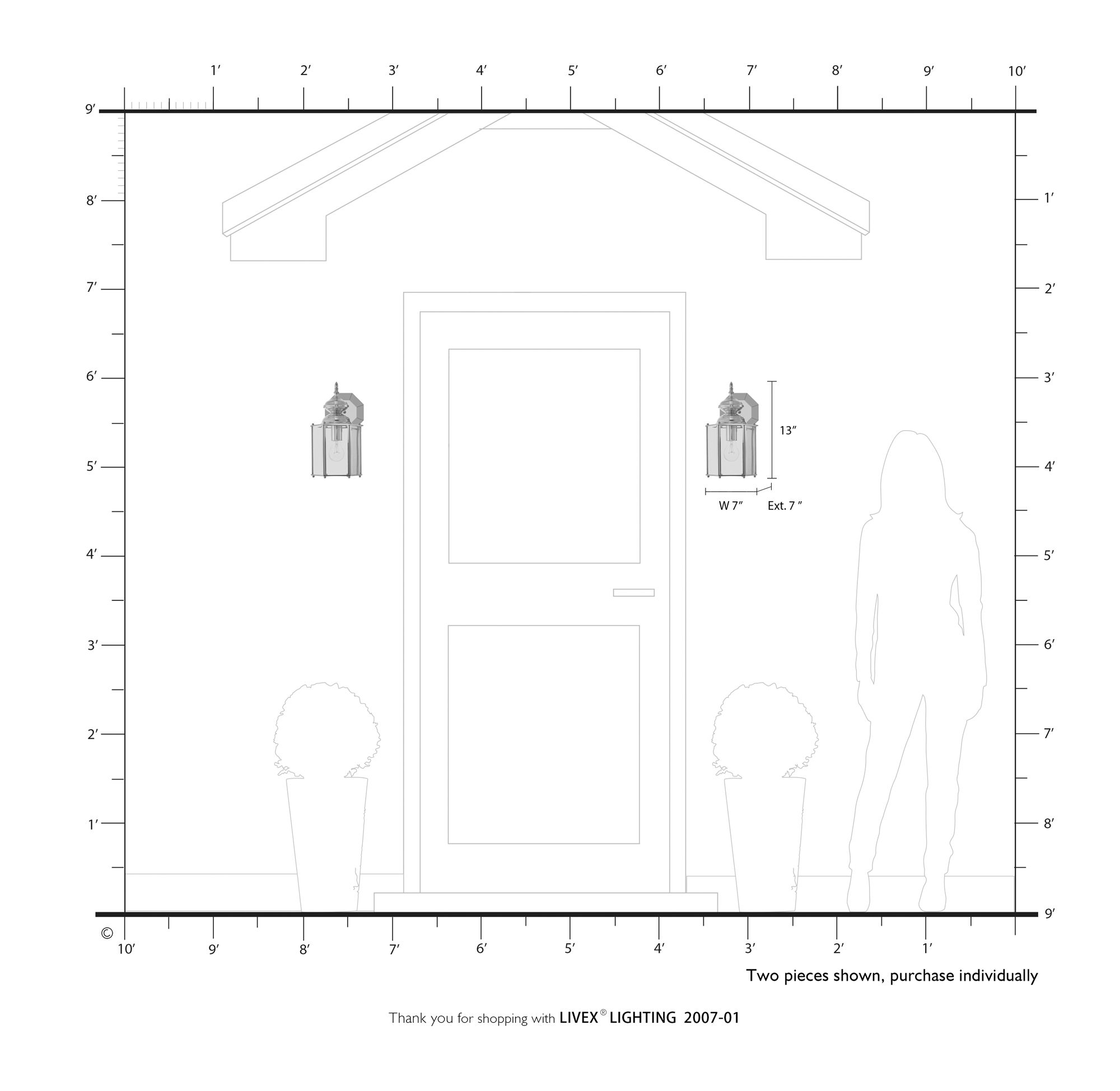 Outdoor Classics 13" High Antique Brass Outdoor Wall Light in scene