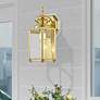 Outdoor Classics 13" High Polished Brass Outdoor Wall Light in scene