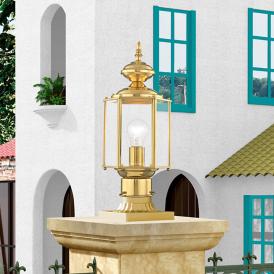 Outdoor Classics 14 1/2"H Polished Brass Outdoor Post Light Outdoor Classics 14 1/2"H Polished Brass Outdoor Post Light