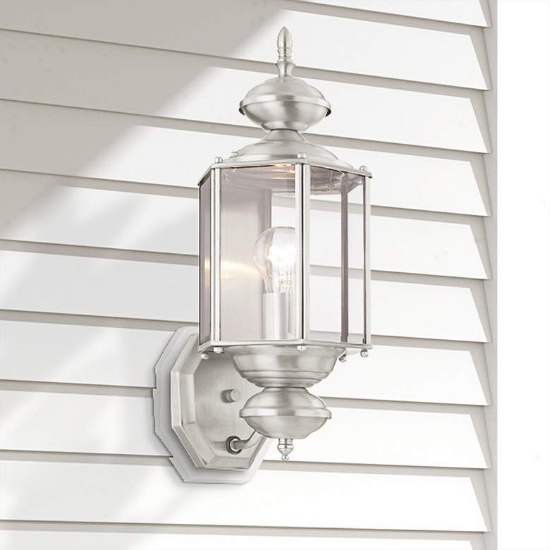 Image 2 Outdoor Classics 17" High Brushed Nickel Outdoor Wall Light