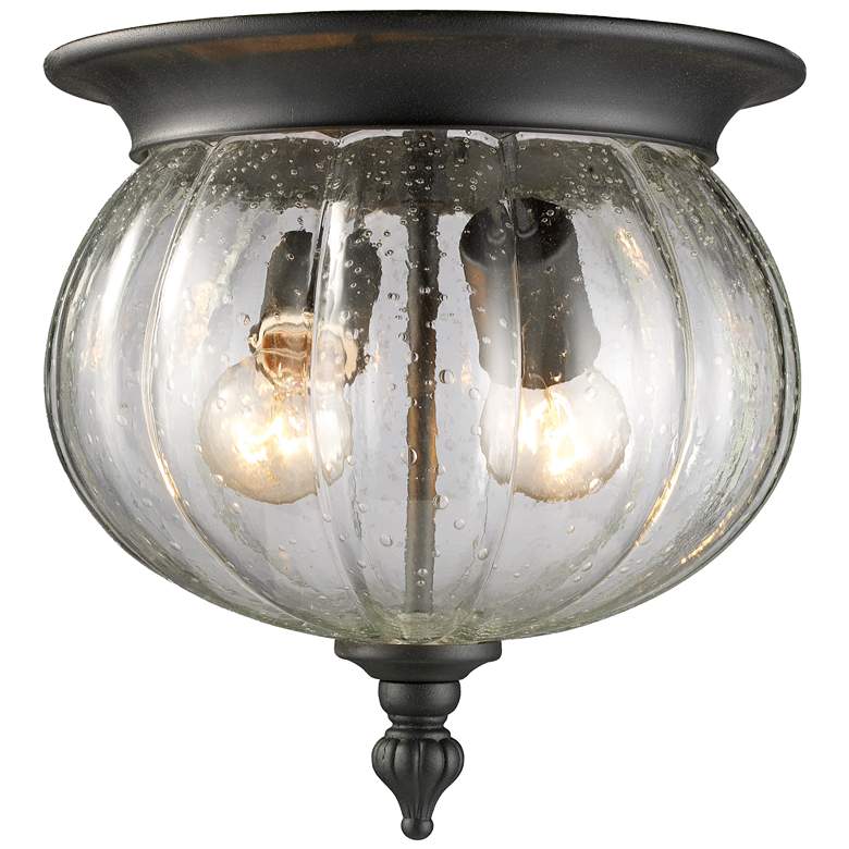 Image 1 Outdoor Flush Mount Light in Black Finish