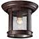 Outdoor Flush Mount Light in Weathered Bronze Finish