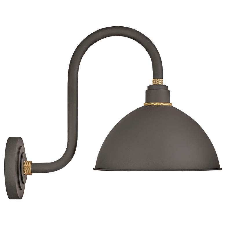 Image 1 Outdoor Foundry Dome-Small Tall Gooseneck Barn Light-Museum Bronze