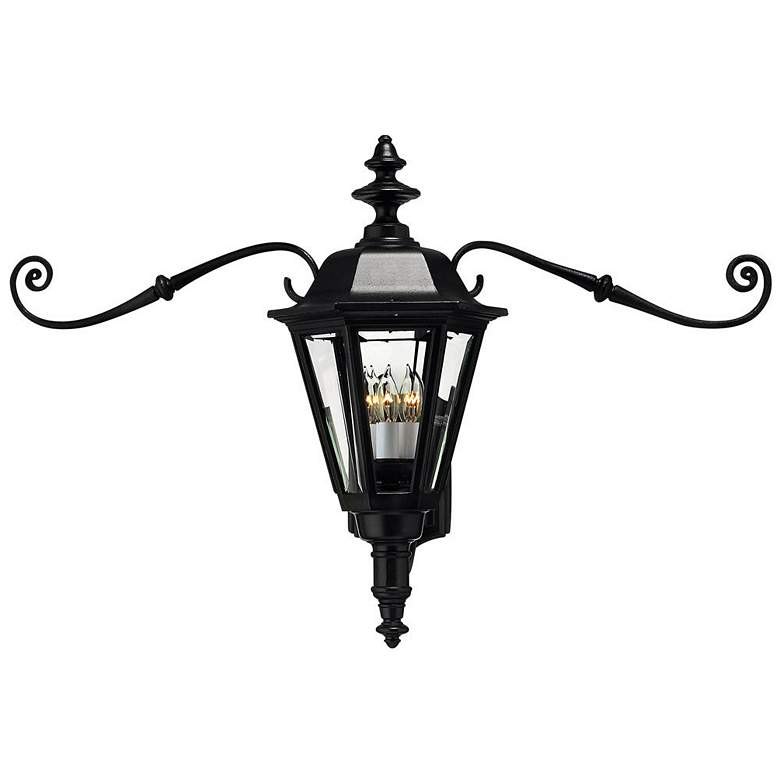 Image 1 Outdoor Manor House-Large Wall Mount Lantern With Scroll-Black