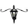 Outdoor Manor House-Large Wall Mount Lantern With Scroll-Black