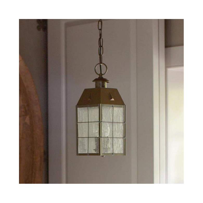 Image 1 Outdoor Nantucket-Medium Hanging Lantern-Aged Brass