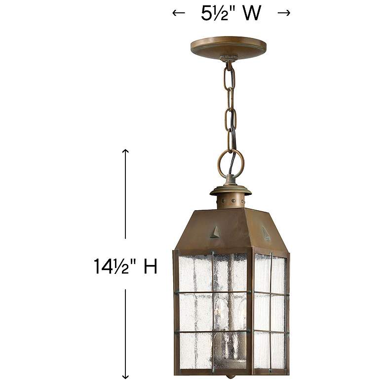 Image 5 Outdoor Nantucket-Medium Hanging Lantern-Aged Brass more views