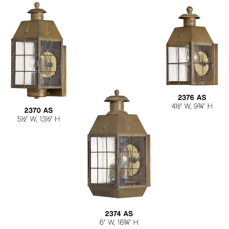 Image 5 Outdoor Nantucket-Small Wall Mount Lantern-Aged Brass more views
