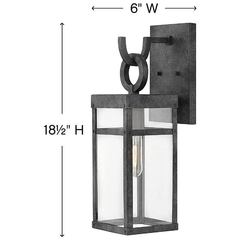 Image 4 Outdoor Porter-Small Wall Mount Lantern-Aged Zinc more views