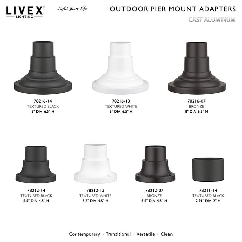 Image 7 Outdoor Textured White Pier Mount Adapters more views