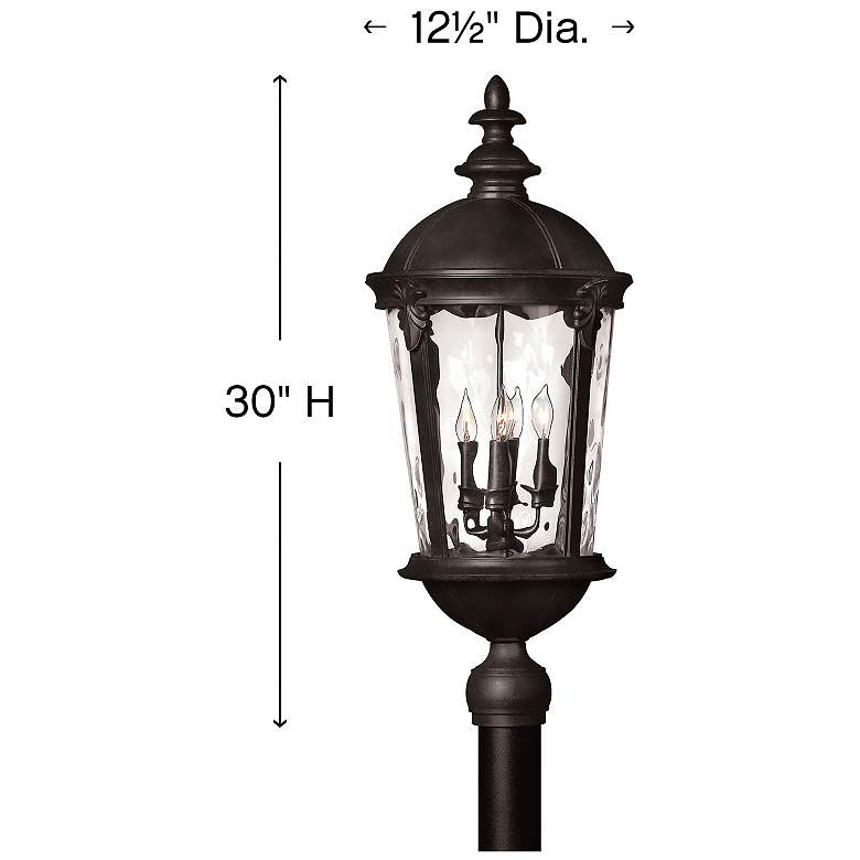 Image 4 Outdoor Windsor-Large Post Top Or Pier Mount Lantern-Black more views