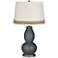 Outer Space Double Gourd Table Lamp with Scallop Lace Trim