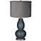 Outer Space Pleated Charcoal Shade Double Gourd Table Lamp