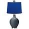 Outer Space - Satin Dark Blue Ovo Lamp with Color Finial