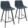 Outlaw 25 1/2" Blue Faux Leather Counter Stool Set of 2