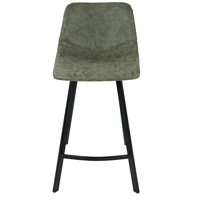 Outlaw 25 1/2&quot; Green Faux Leather Counter Stool Set of 2 more views