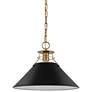Thumbnail2 of Outpost; 1 Light; Large Pendant; Matte Black with Burnished Brass