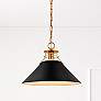 Thumbnail1 of Outpost; 1 Light; Large Pendant; Matte Black with Burnished Brass