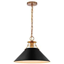 Image5 of Outpost; 1 Light; Large Pendant; Matte Black with Burnished Brass more views