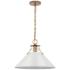 Outpost; 1 Light; Large Pendant; Matte White with Burnished Brass