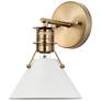 Outpost; 1 Light; Wall Sconce; Matte White with Burnished Brass