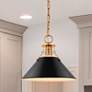 Thumbnail1 of Outpost 13" Wide Burnished Brass and Black Pendant Light