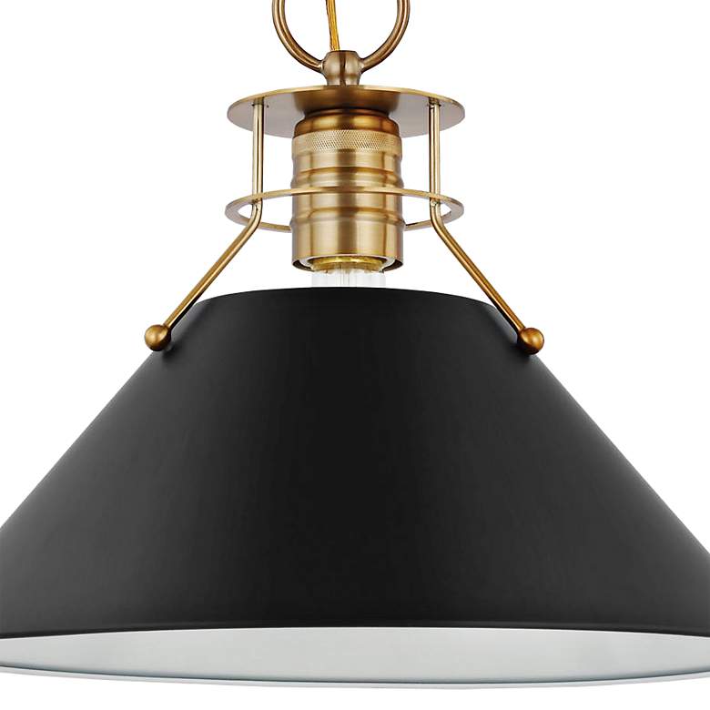 Image 2 Outpost 13" Wide Burnished Brass and Black Pendant Light more views