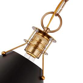 Image5 of Outpost 13" Wide Burnished Brass and Black Pendant Light more views