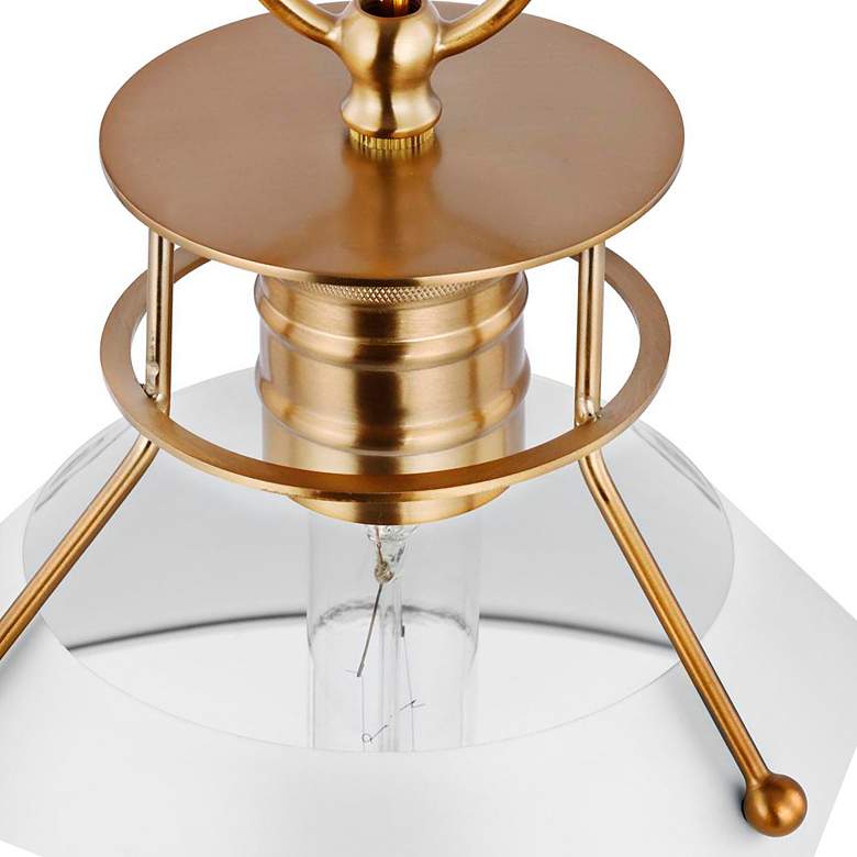 Image 3 Outpost 13" Wide Matte White Burnished Brass Pendant Light more views