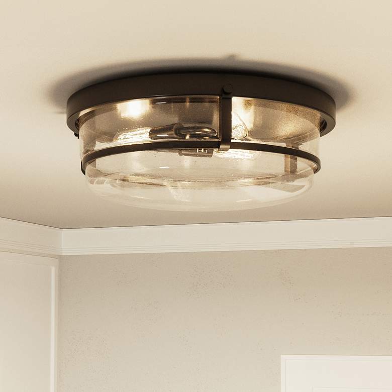 Image 1 Outpost 14 3/4" Wide Palladian Bronze 3-Light Ceiling Light