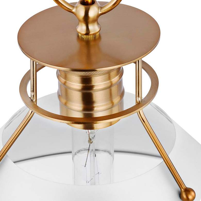 Image 4 Outpost 16 1/2" Wide Burnished Brass and White Pendant Light more views