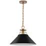 2_Outpost 16 1/2" Wide Matte Black and Brass Pendant Light