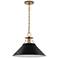 Outpost 16 1/2" Wide Matte Black and Brass Pendant Light