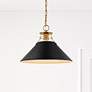 1_Outpost 16 1/2" Wide Matte Black and Brass Pendant Light