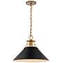 4_Outpost 16 1/2" Wide Matte Black and Brass Pendant Light more views