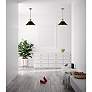 7_Outpost 16 1/2" Wide Matte Black and Brass Pendant Light more views