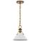 Outpost 9 1/2" Wide Burnished Brass And White Mini Pendant