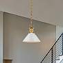 2_Outpost 9 1/2" Wide Burnished Brass And White Mini Pendant