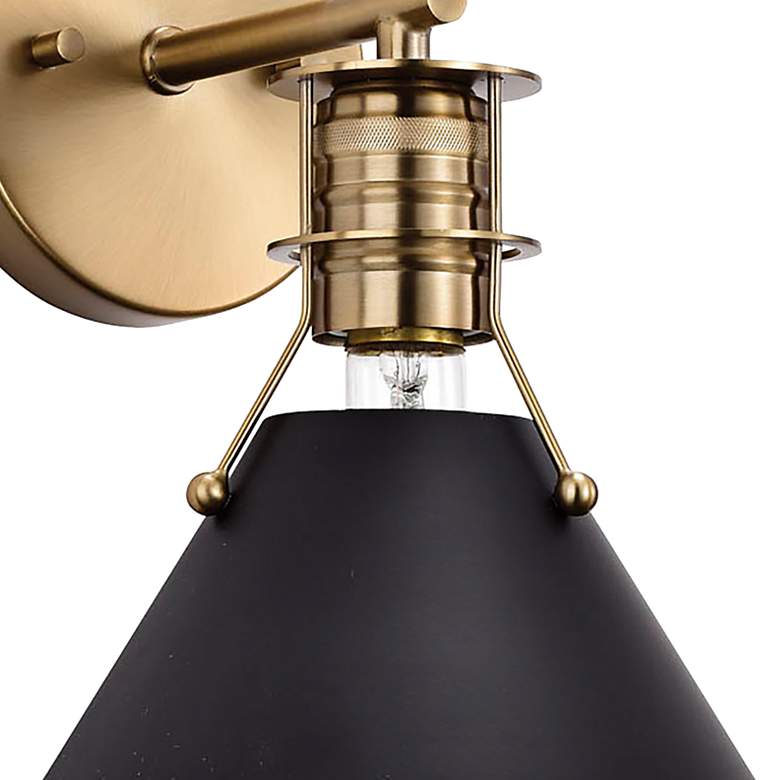 Image 4 Outpost 9 3/4"H Burnished Brass and Matte Black Wall Sconce more views