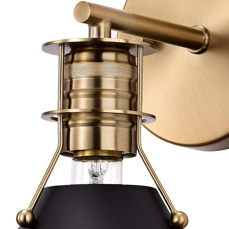 Image 5 Outpost 9 3/4"H Burnished Brass and Matte Black Wall Sconce more views
