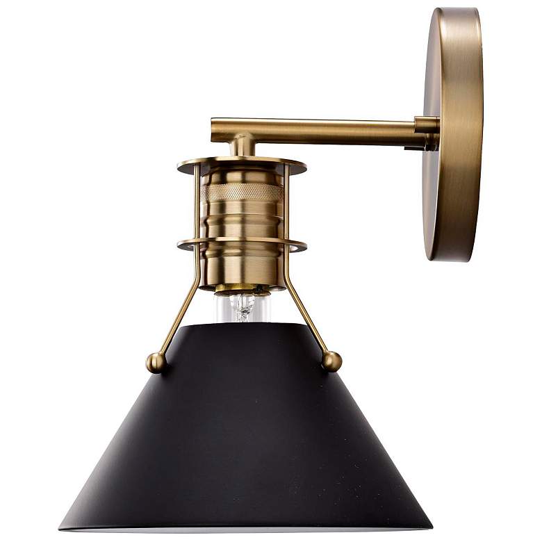 Image 7 Outpost 9 3/4"H Burnished Brass and Matte Black Wall Sconce more views